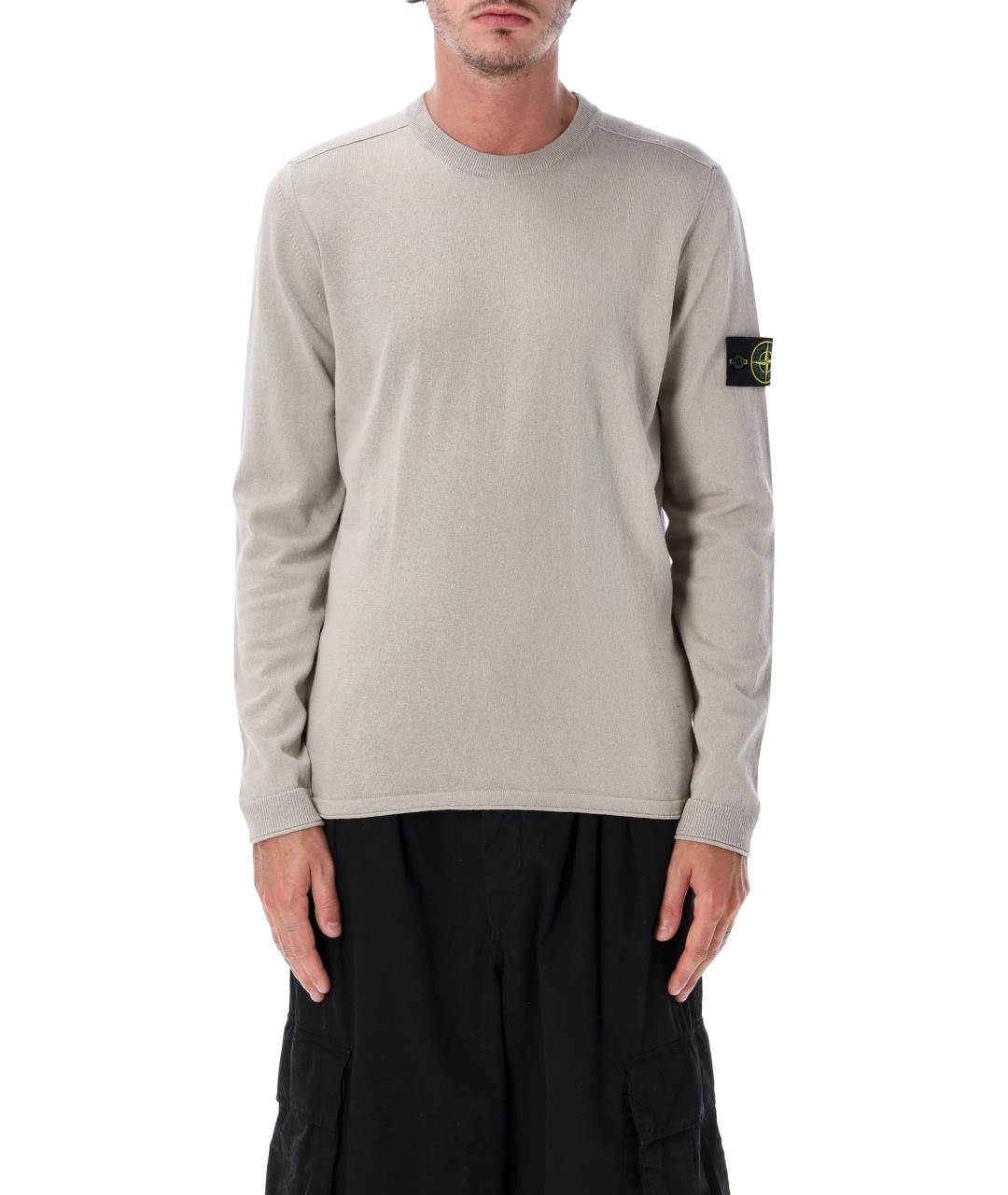 STONE ISLAND Серый хлопковый джемпер / свитер, фото 1