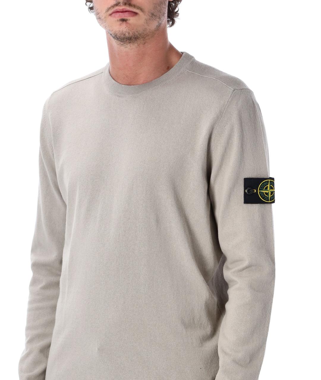 STONE ISLAND Серый хлопковый джемпер / свитер, фото 3