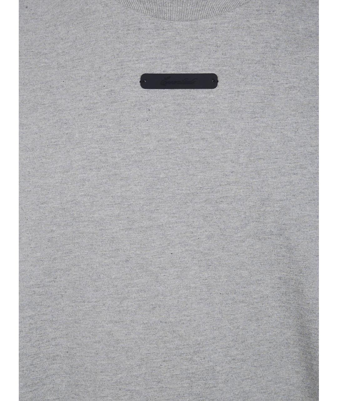 FEAR OF GOD ESSENTIALS Серая хлопковая футболка, фото 3