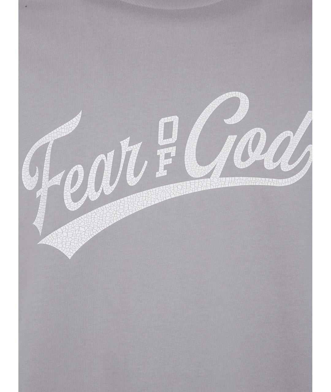 FEAR OF GOD ESSENTIALS Серая хлопковая футболка, фото 3