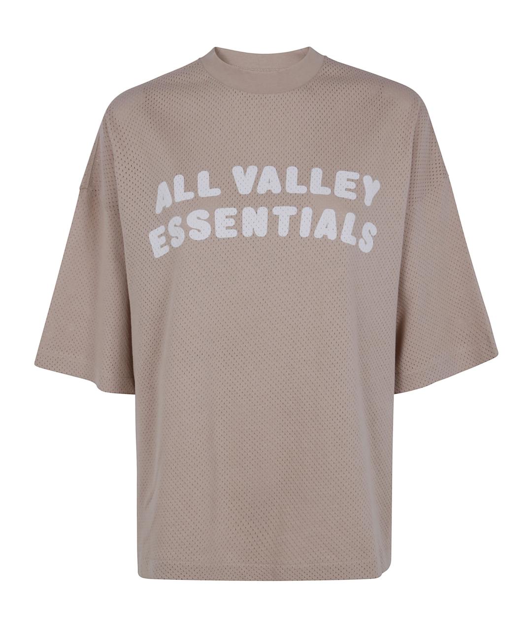 FEAR OF GOD ESSENTIALS Бежевая хлопковая футболка, фото 1