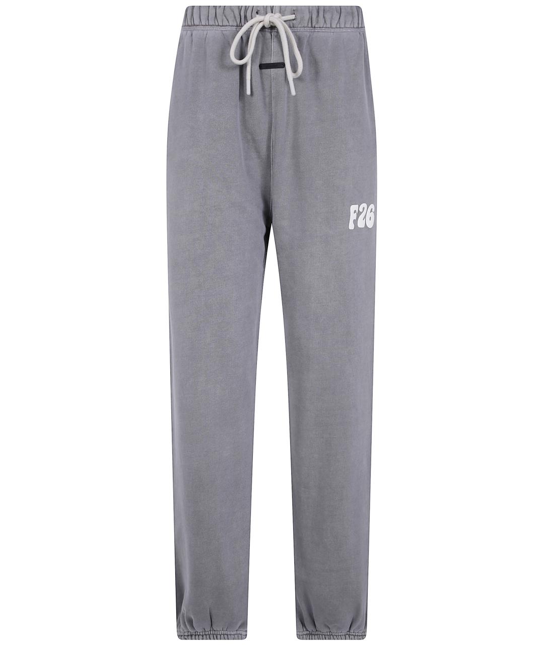 FEAR OF GOD ESSENTIALS Серые хлопковые прямые брюки, фото 1