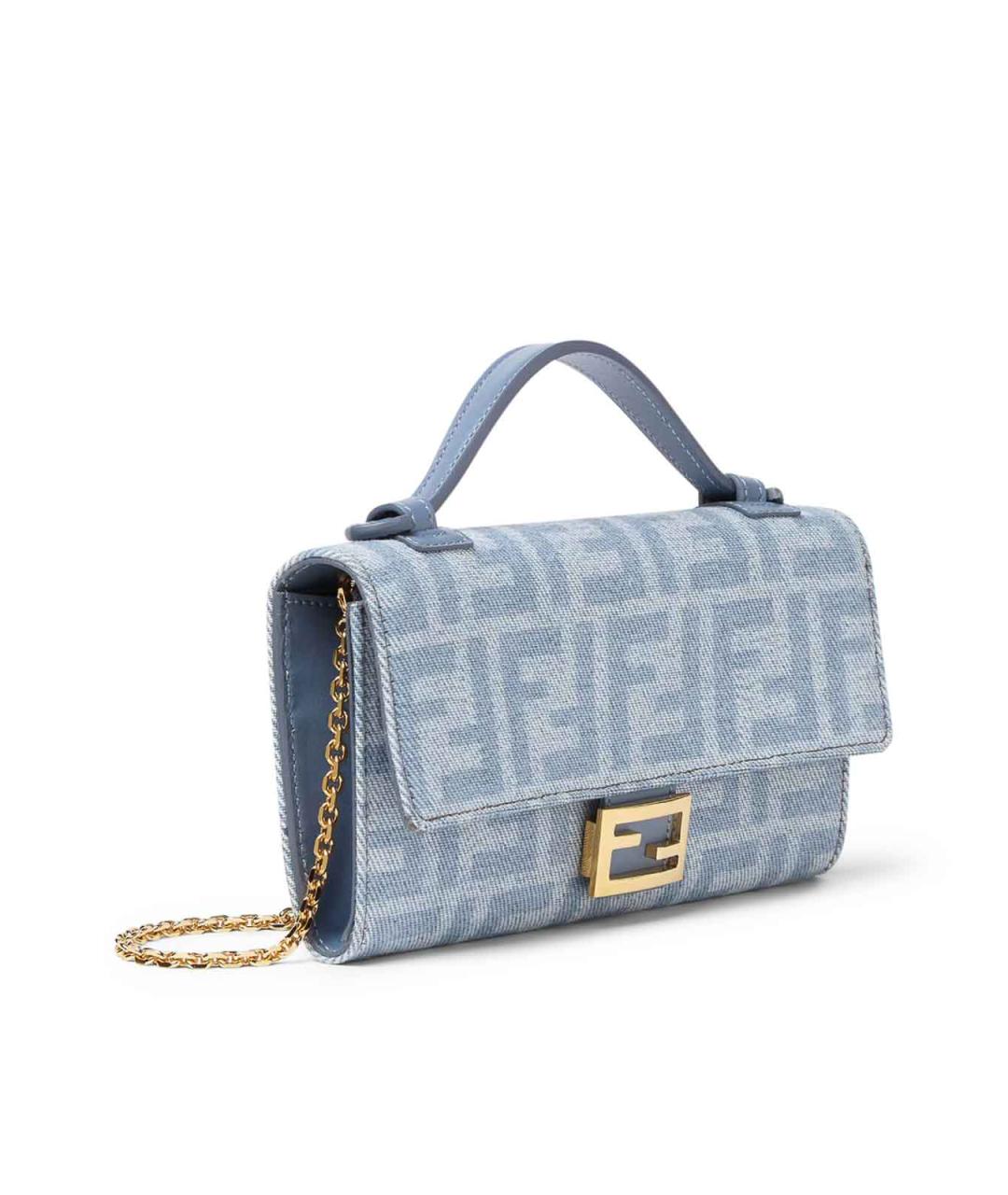 FENDI Синяя хлопковая сумка через плечо, фото 2