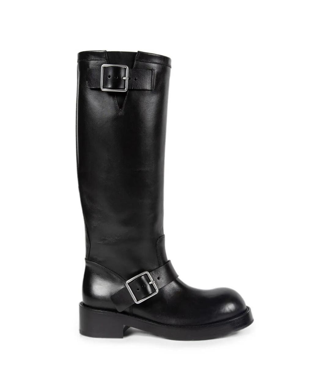 ANN DEMEULEMEESTER Черные кожаные сапоги, фото 1