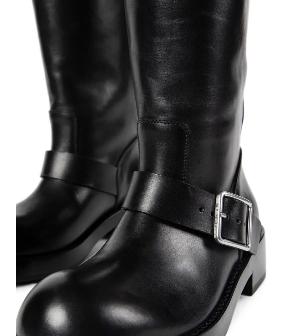 ANN DEMEULEMEESTER Черные кожаные сапоги, фото 2