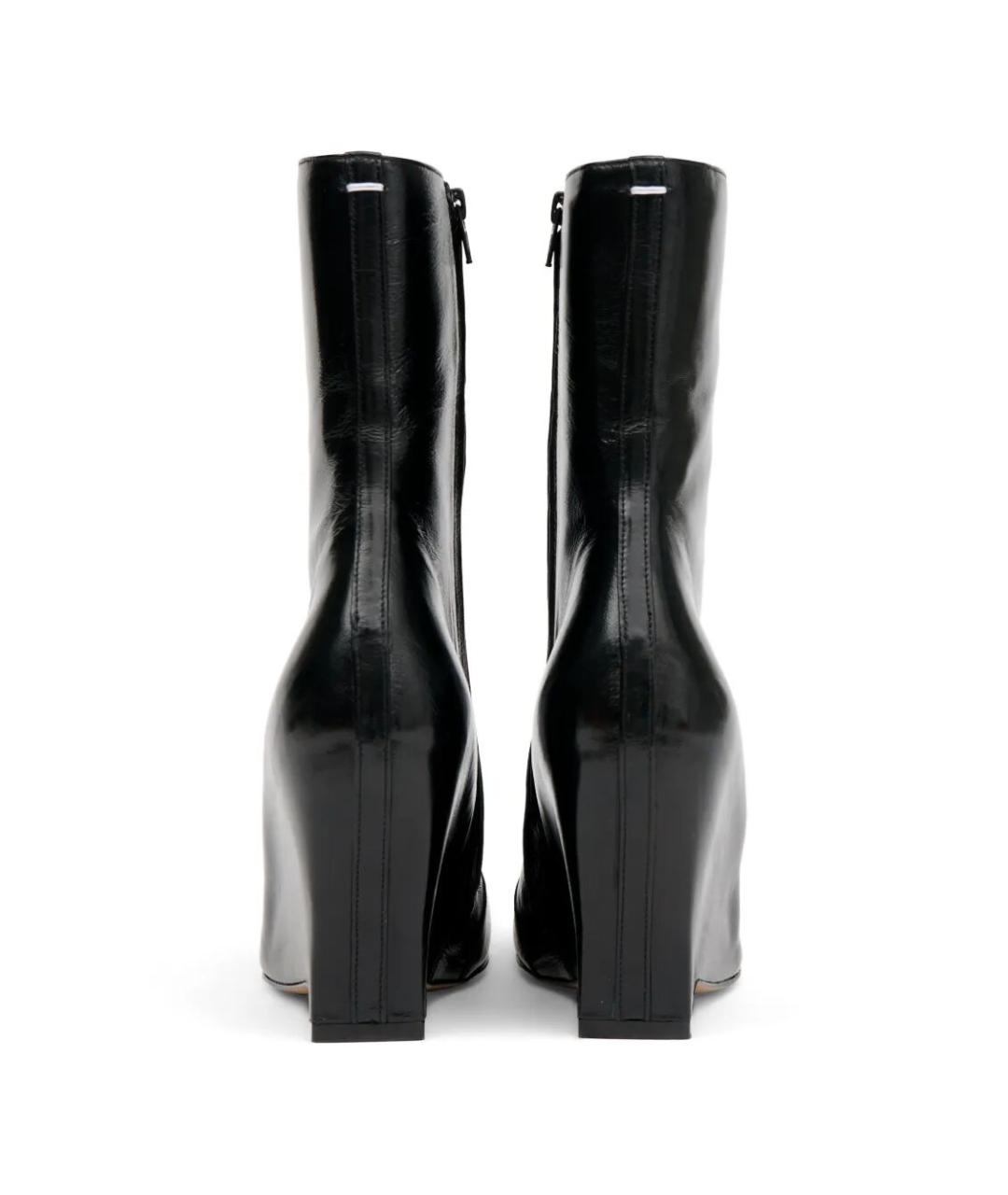 MAISON MARGIELA Черные кожаные ботильоны, фото 4