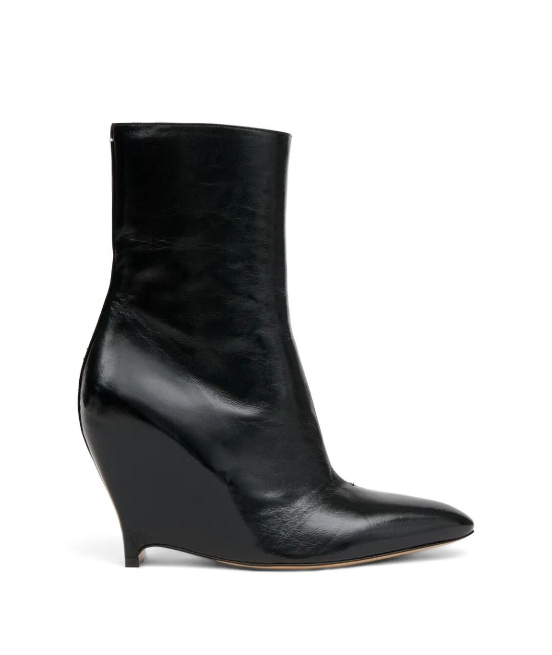 MAISON MARGIELA Черные кожаные ботильоны, фото 1