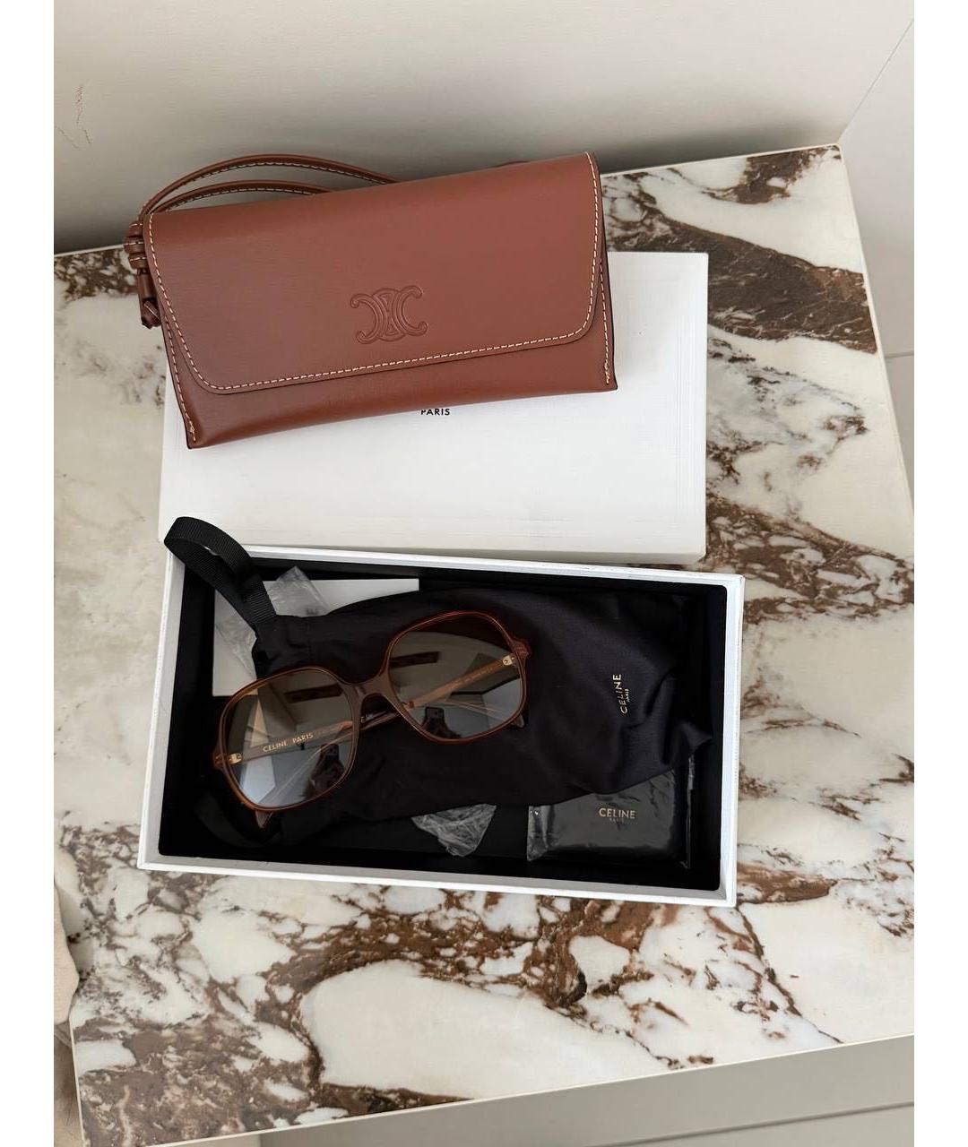 CELINE Коричневые солнцезащитные очки, фото 3
