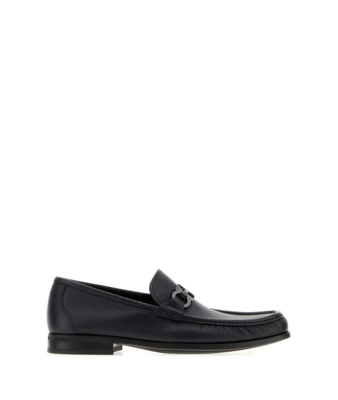 FERRAGAMO Черные кожаные лоферы, фото 1
