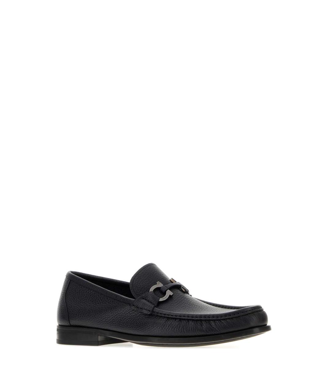FERRAGAMO Черные кожаные лоферы, фото 2