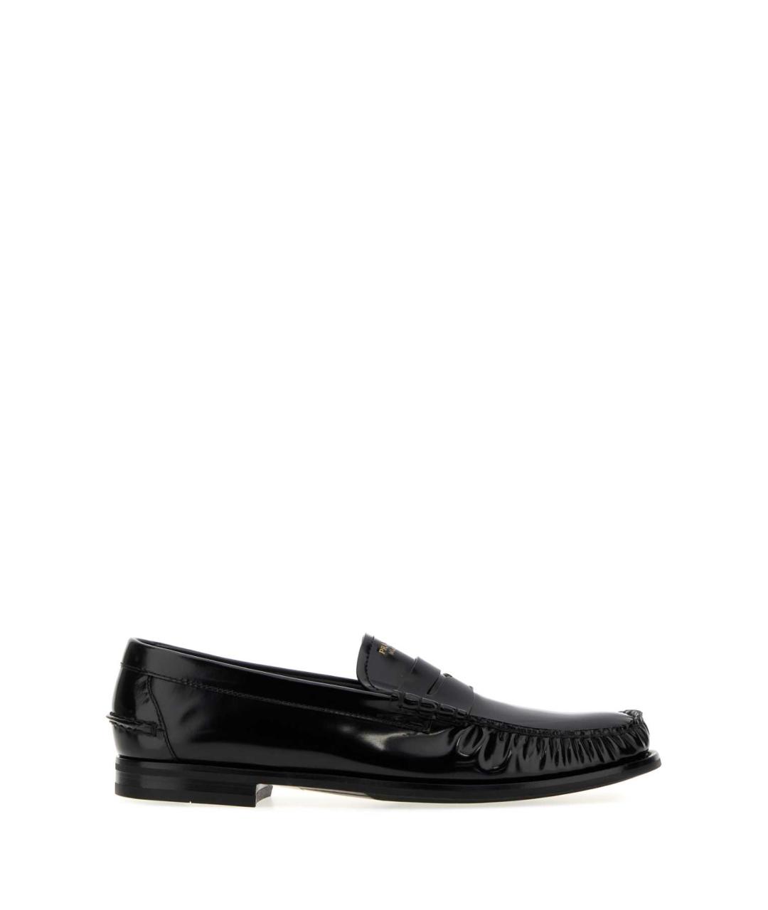 PRADA Черные кожаные лоферы, фото 1