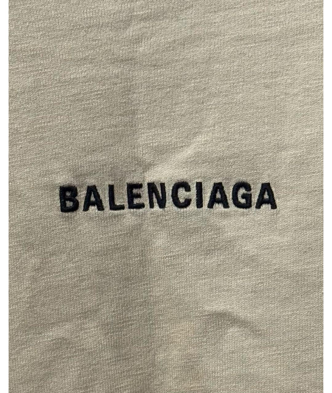 BALENCIAGA Бежевая хлопковая футболка, фото 3