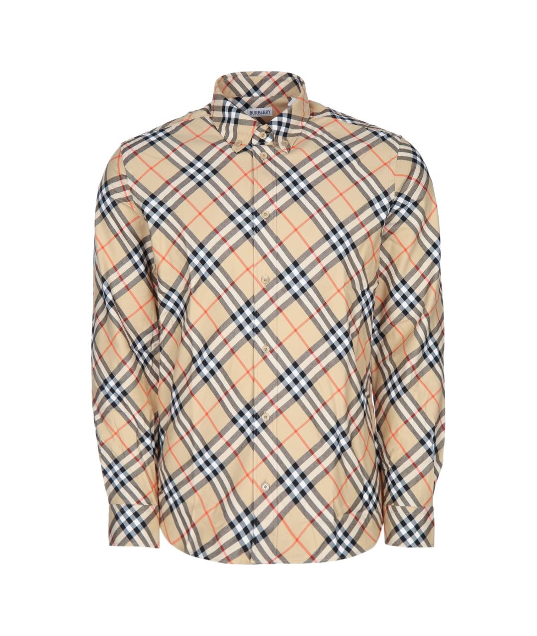 BURBERRY Бежевая хлопковая кэжуал рубашка, фото 1
