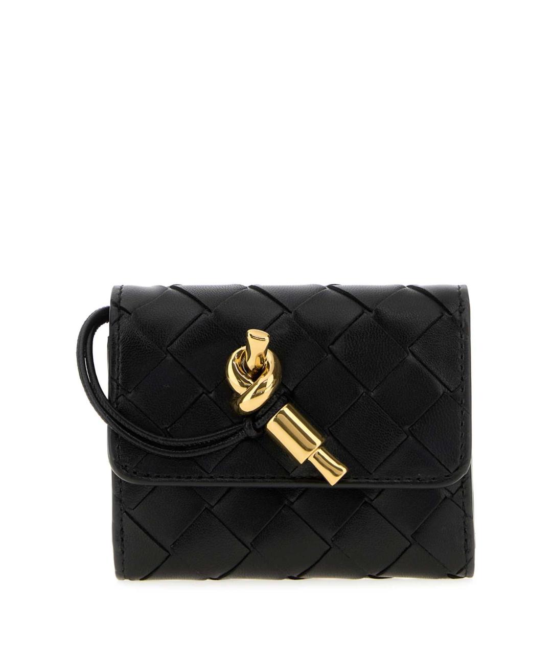 BOTTEGA VENETA Черный кожаный кошелек, фото 1