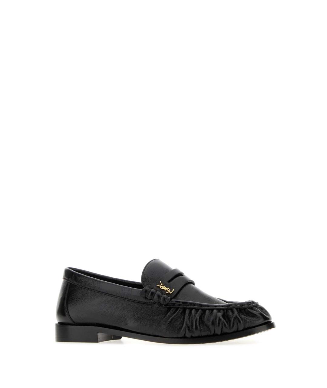 SAINT LAURENT Черные кожаные лоферы, фото 2
