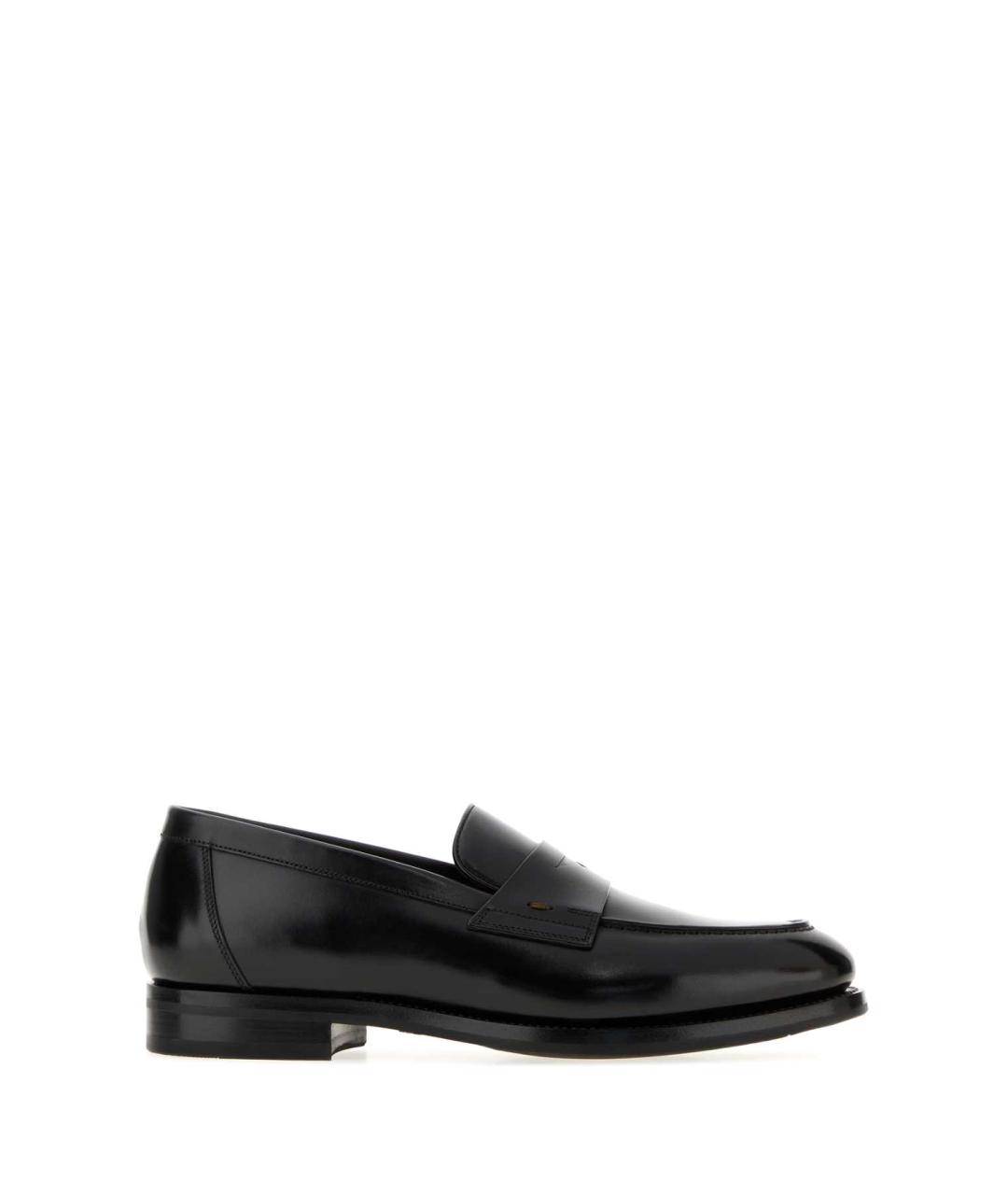 SANTONI Черные кожаные лоферы, фото 1