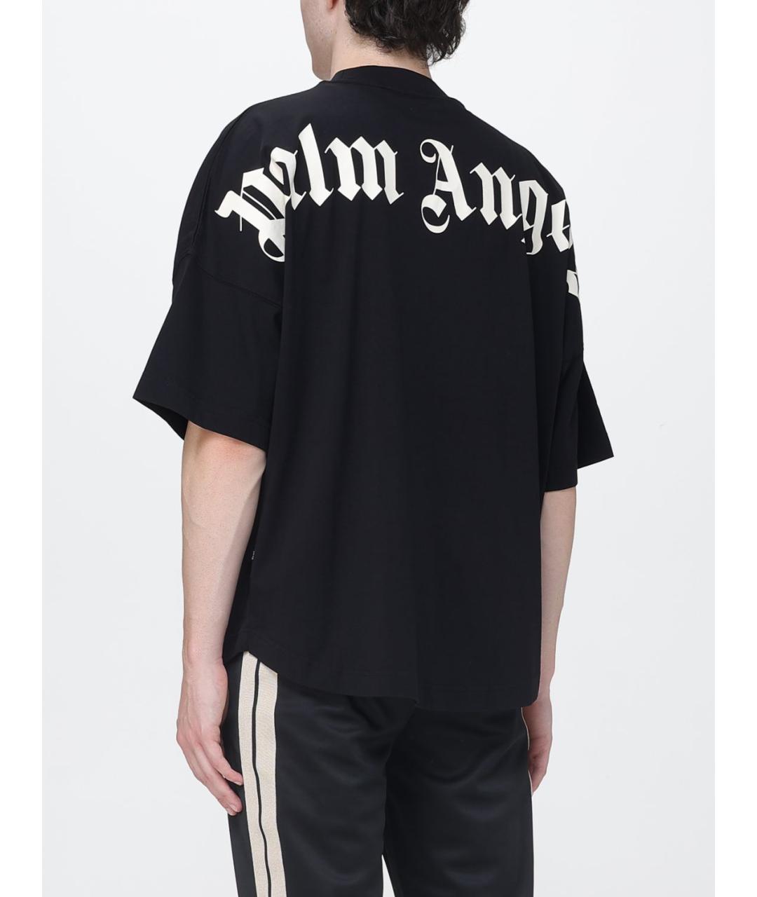 PALM ANGELS Черная хлопковая футболка, фото 2