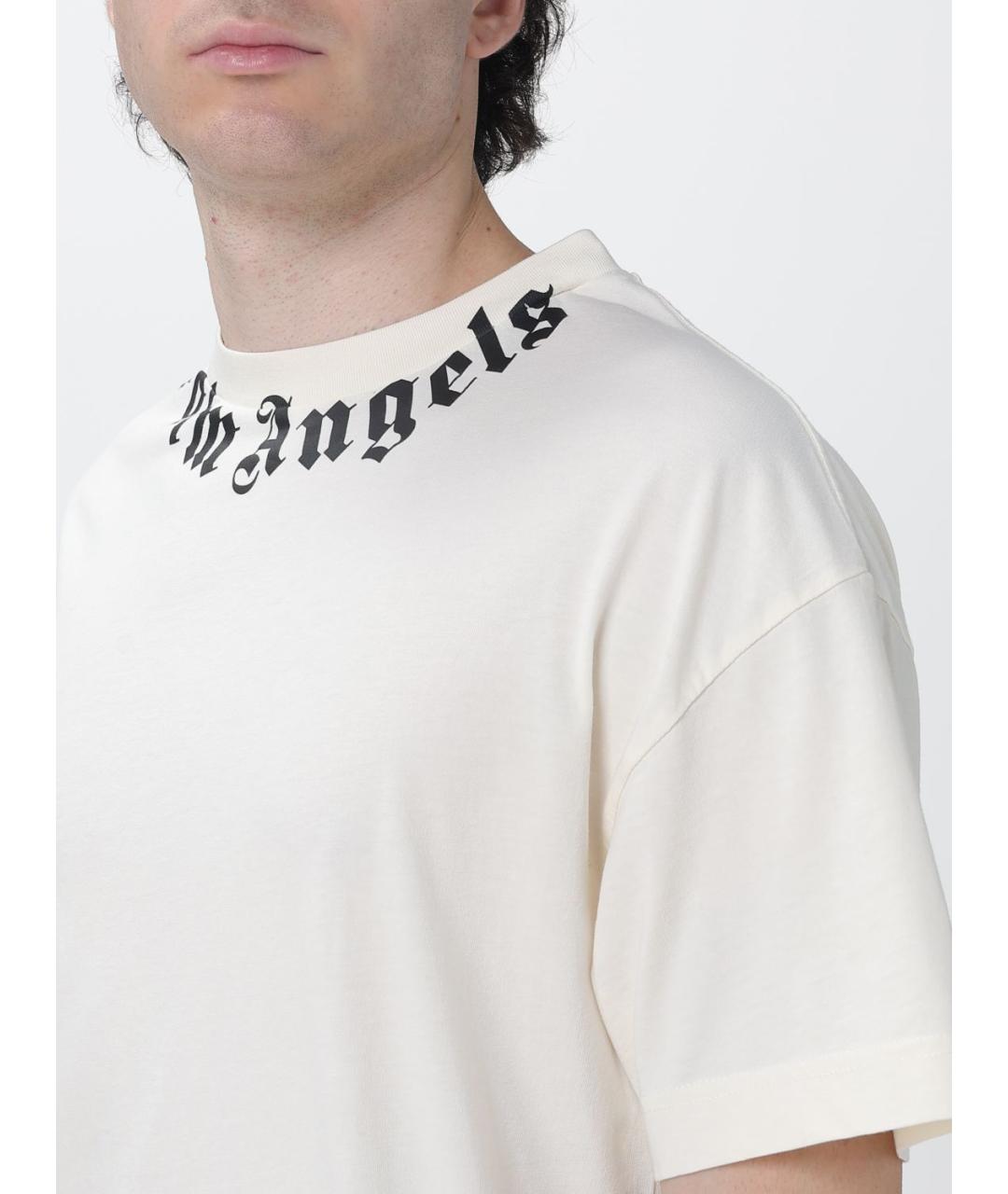 PALM ANGELS Белая хлопковая футболка, фото 3