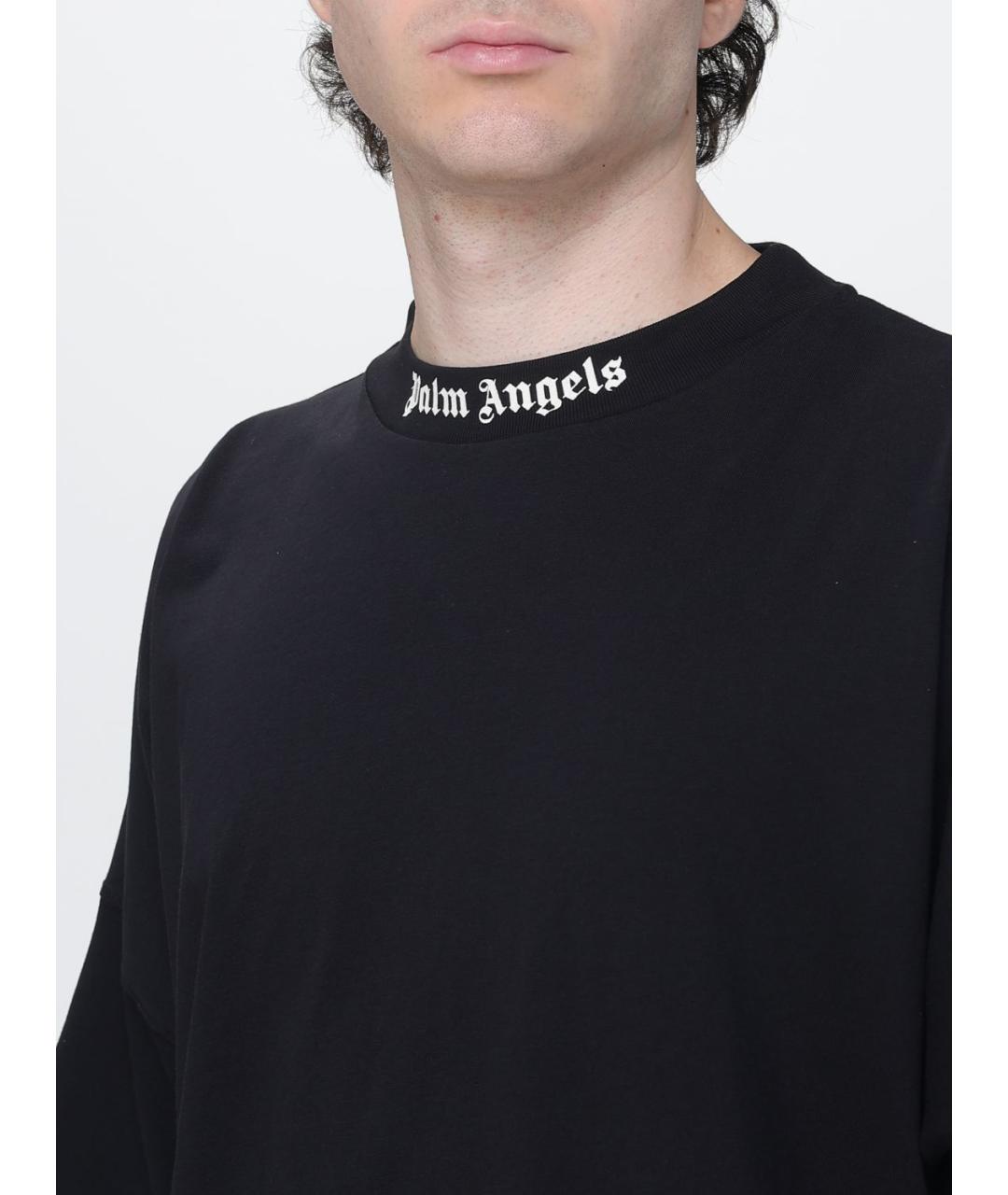 PALM ANGELS Черная хлопковая футболка, фото 3