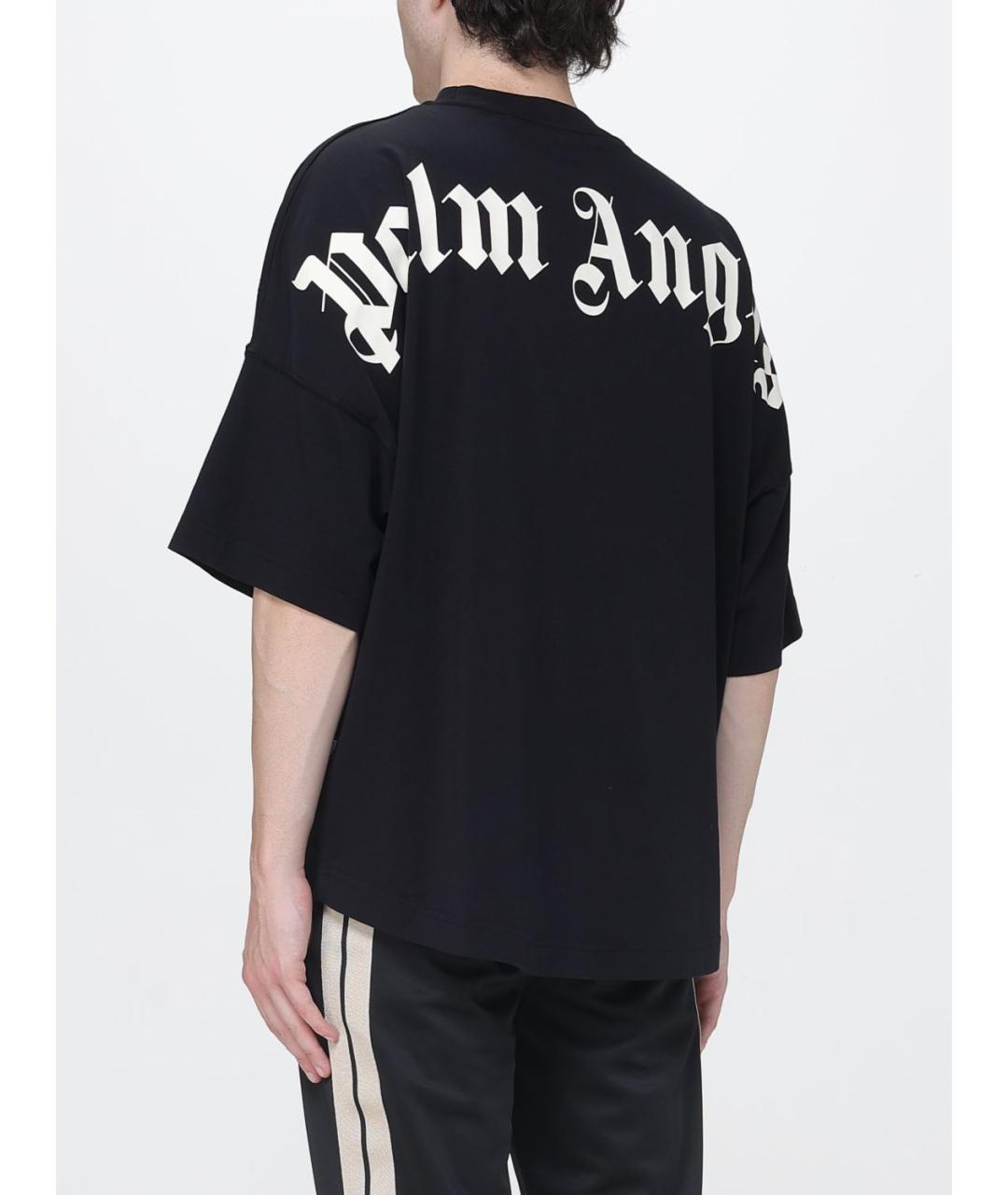 PALM ANGELS Черная хлопковая футболка, фото 2