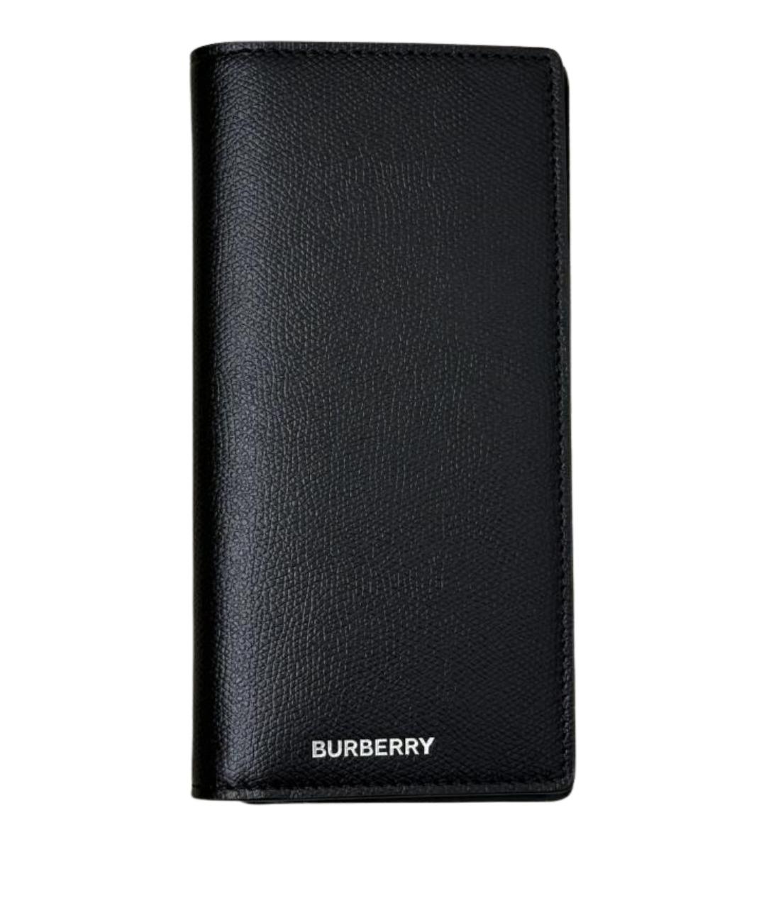 BURBERRY Черный кожаный кошелек, фото 1