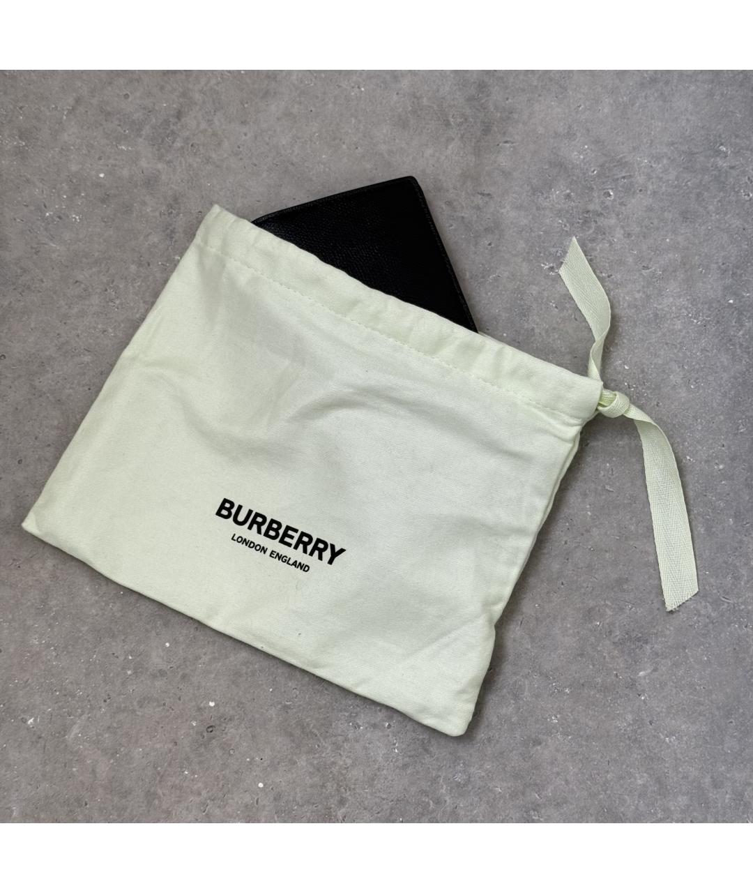 BURBERRY Черный кожаный кошелек, фото 8