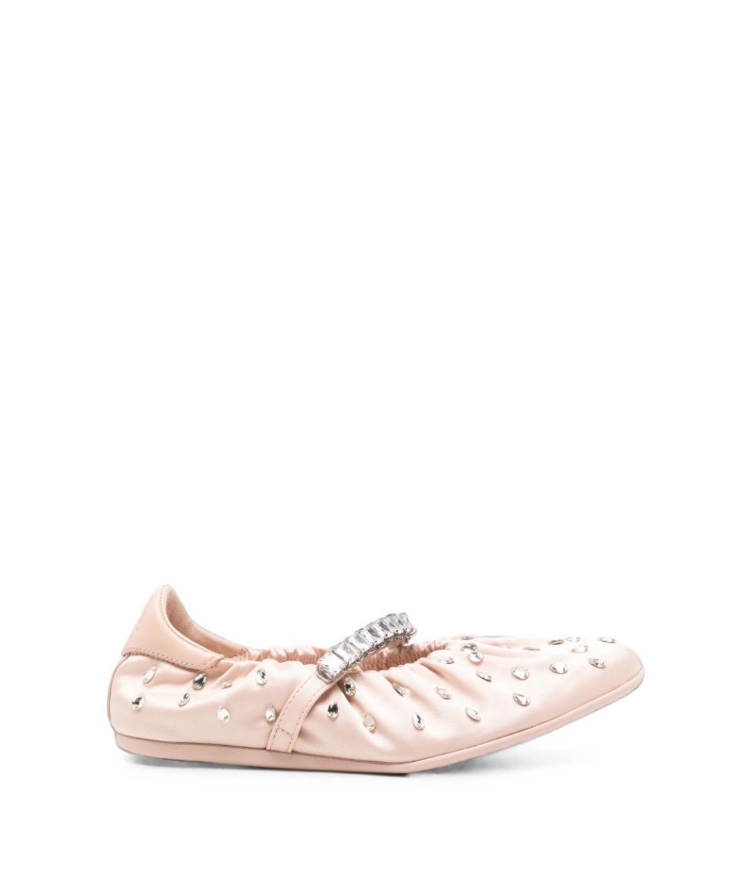 JIMMY CHOO Розовые кожаные балетки, фото 1