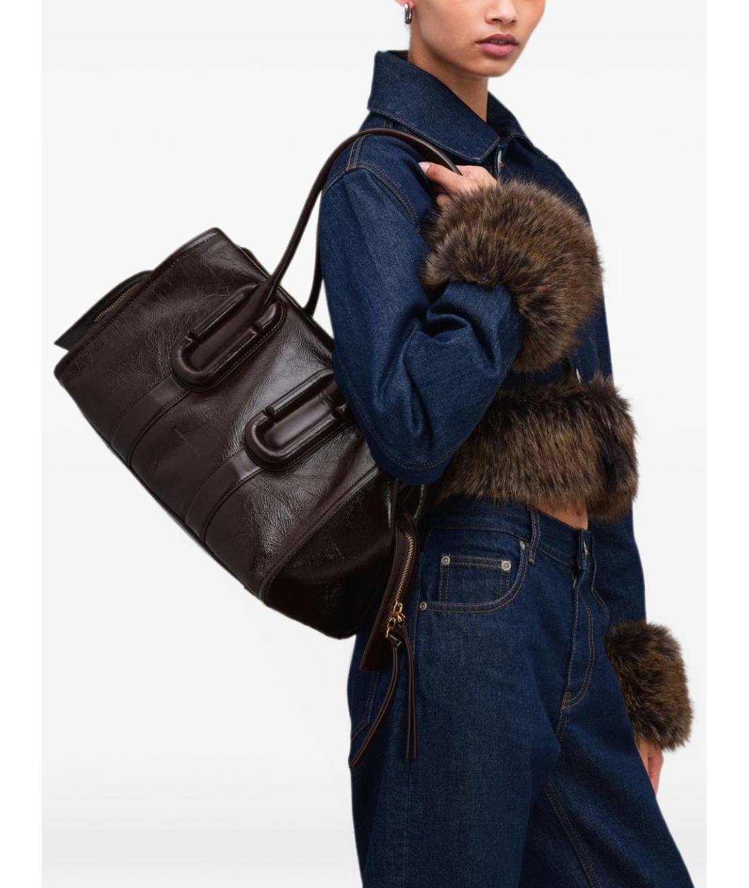 MARC JACOBS Коричневая кожаная сумка тоут, фото 2