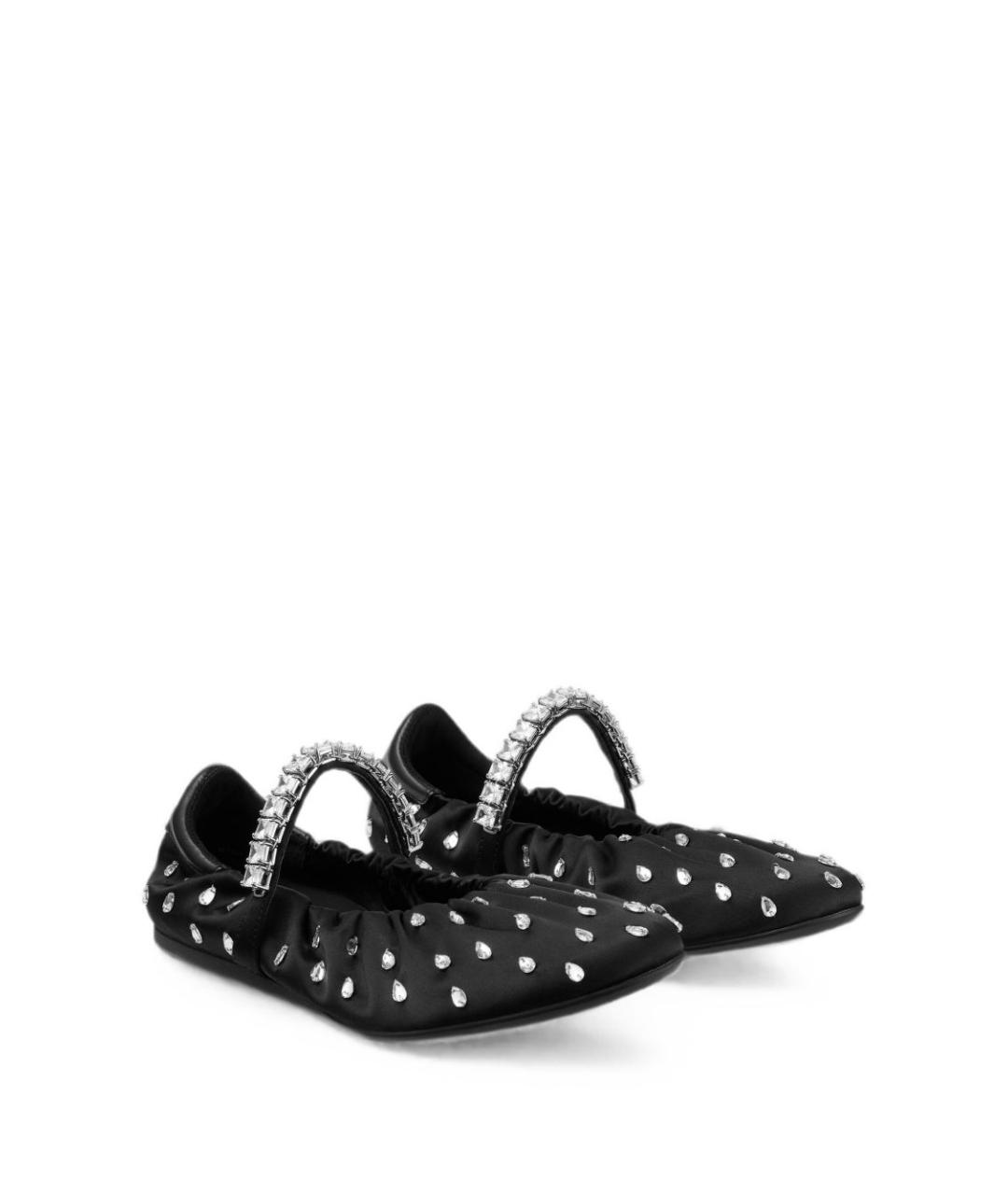 JIMMY CHOO Черные текстильные балетки, фото 4