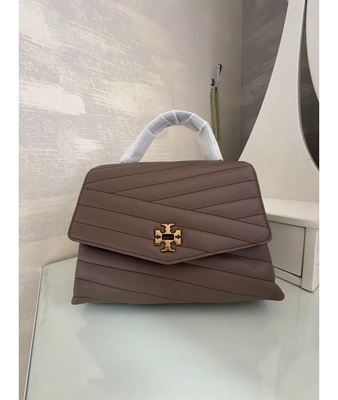 TORY BURCH Бежевая кожаная сумка через плечо, фото 5