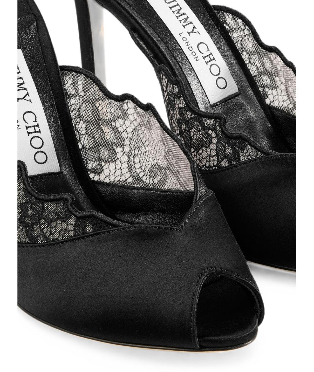 JIMMY CHOO Черные текстильные мюли, фото 2