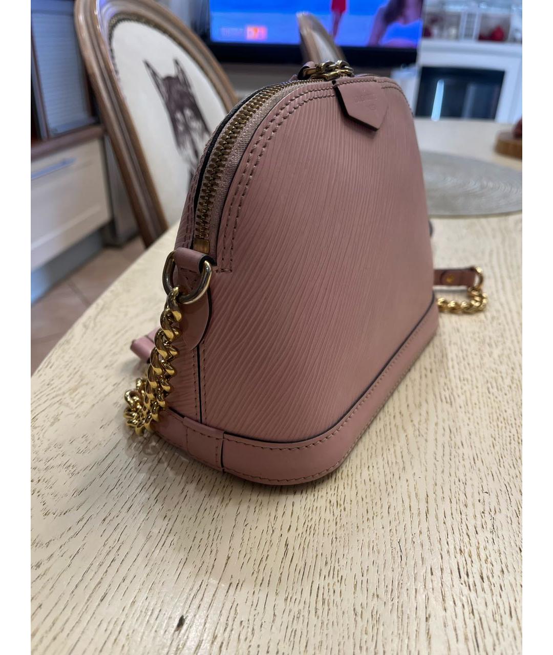 LOUIS VUITTON Розовая кожаная сумка через плечо, фото 2