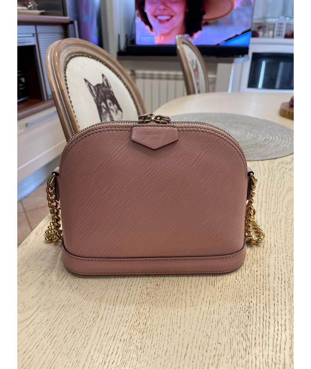 LOUIS VUITTON Розовая кожаная сумка через плечо, фото 6