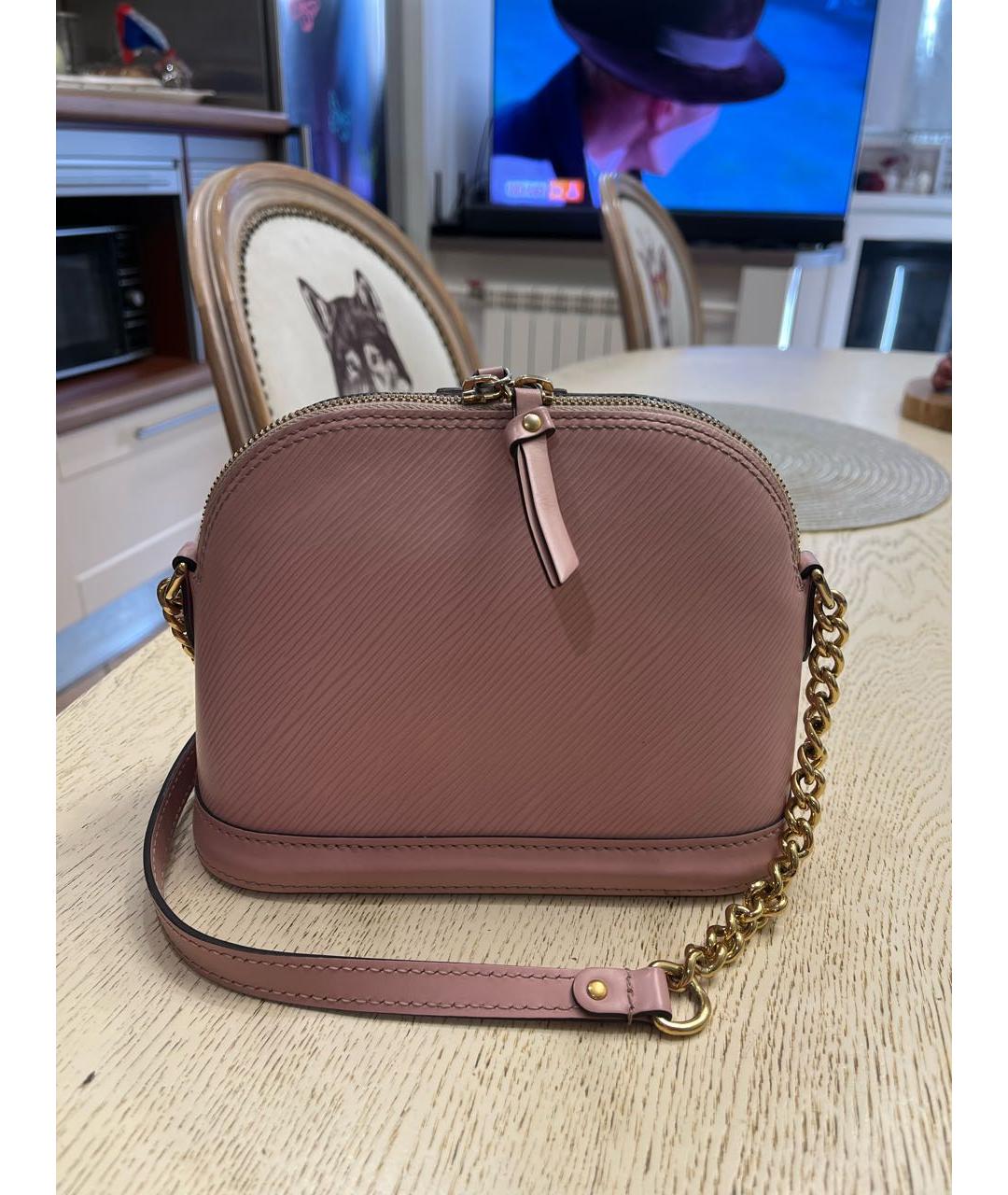 LOUIS VUITTON Розовая кожаная сумка через плечо, фото 3