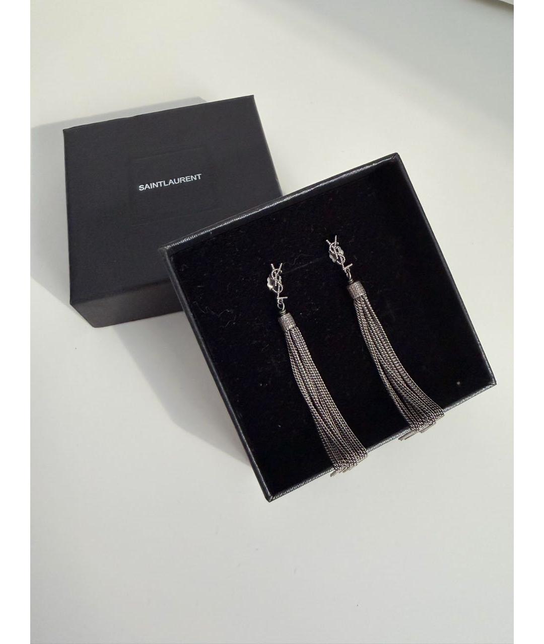 SAINT LAURENT Серебряные латунные серьги, фото 2