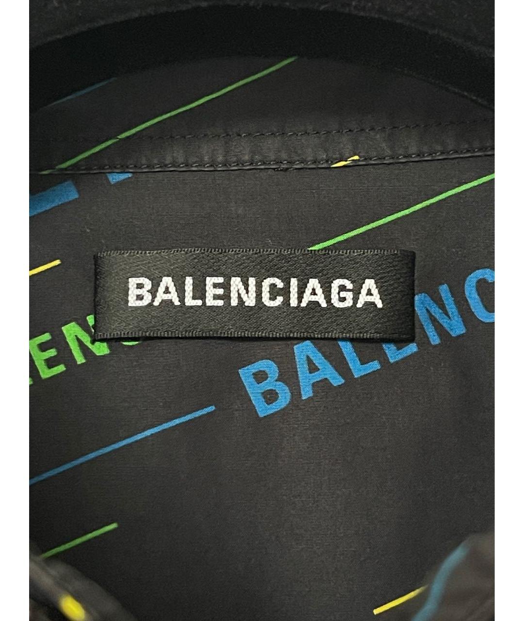 BALENCIAGA Черная хлопковая кэжуал рубашка, фото 4