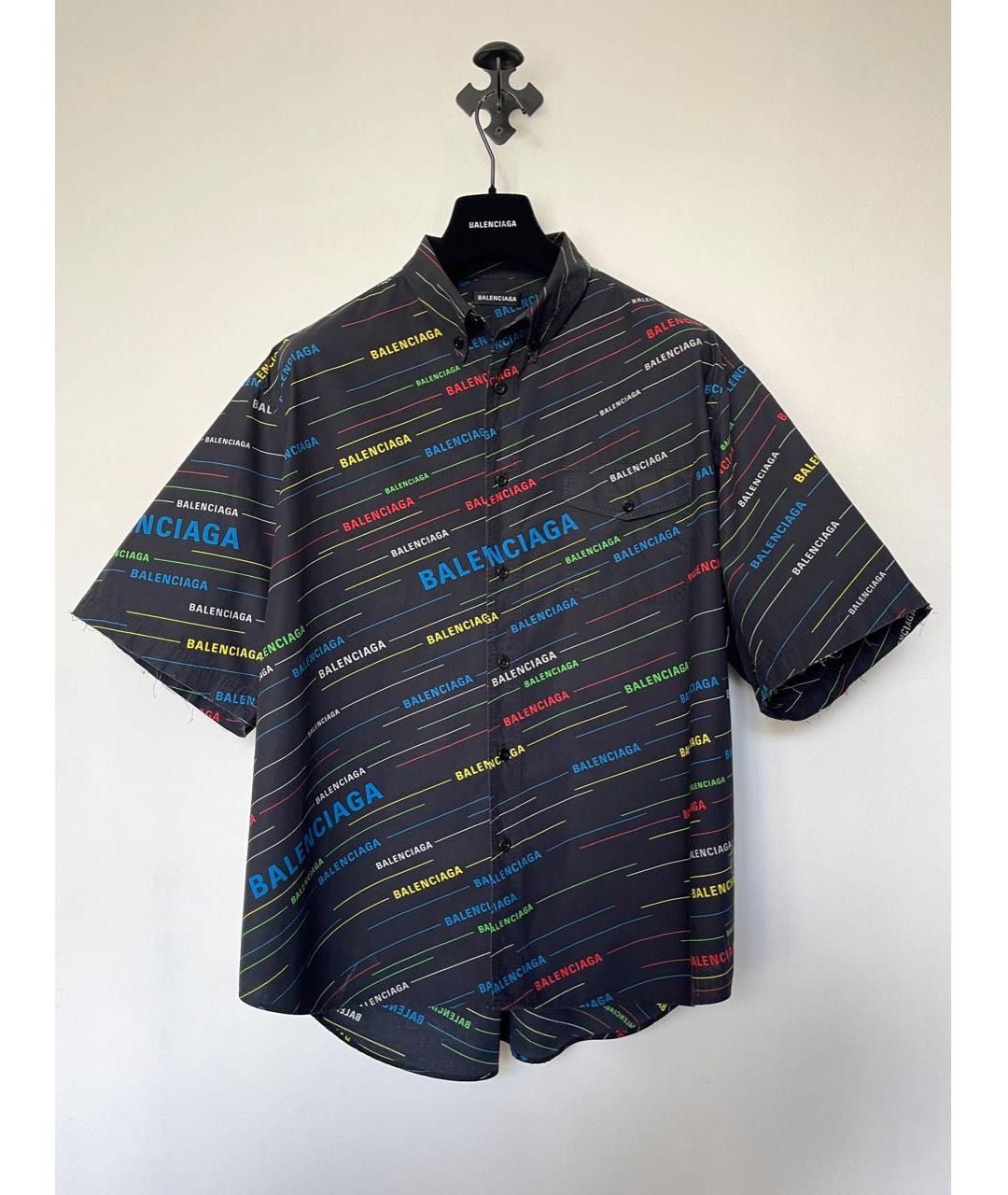 BALENCIAGA Черная хлопковая кэжуал рубашка, фото 2