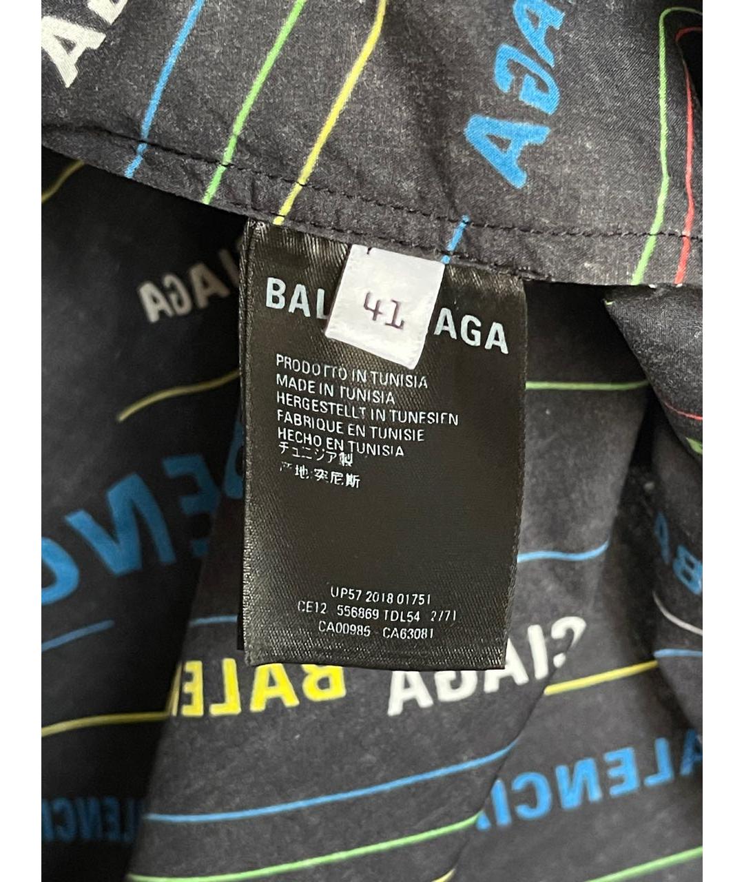 BALENCIAGA Черная хлопковая кэжуал рубашка, фото 7
