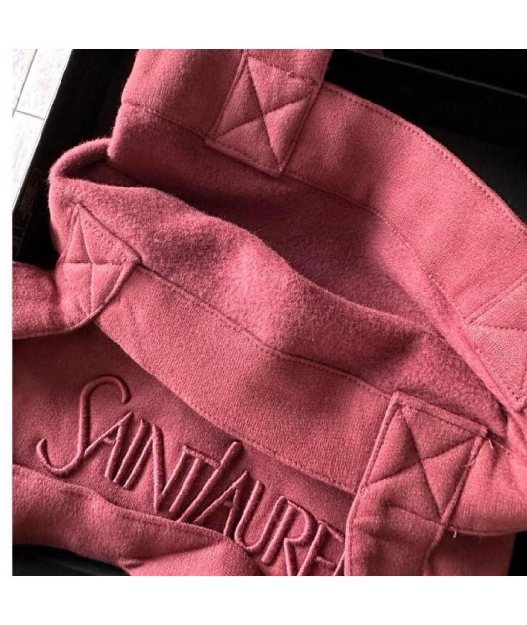 SAINT LAURENT Бордовая пляжная сумка, фото 7