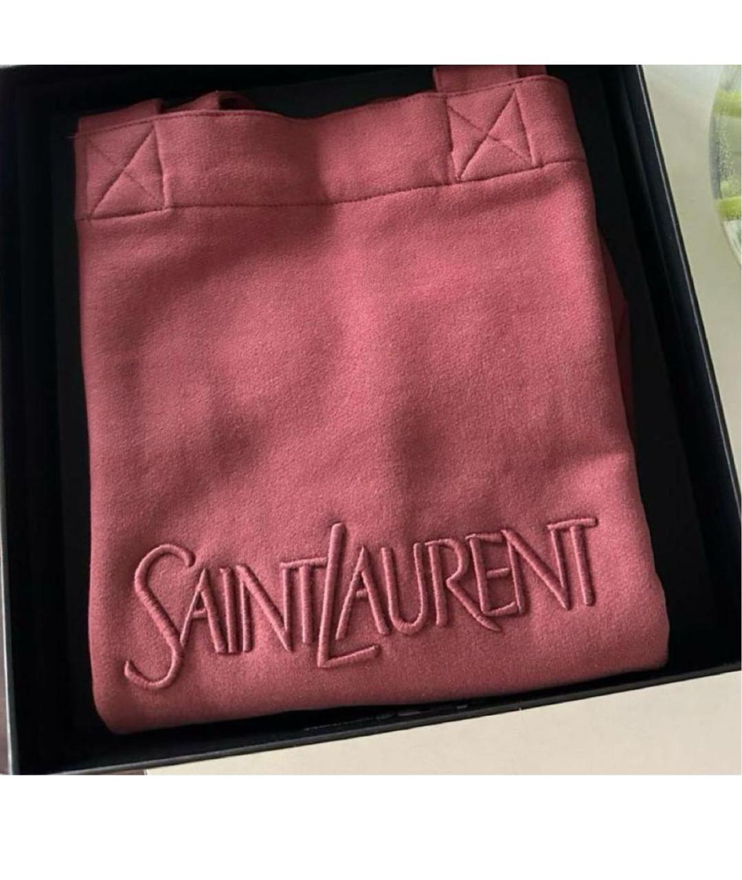 SAINT LAURENT Бордовая пляжная сумка, фото 4