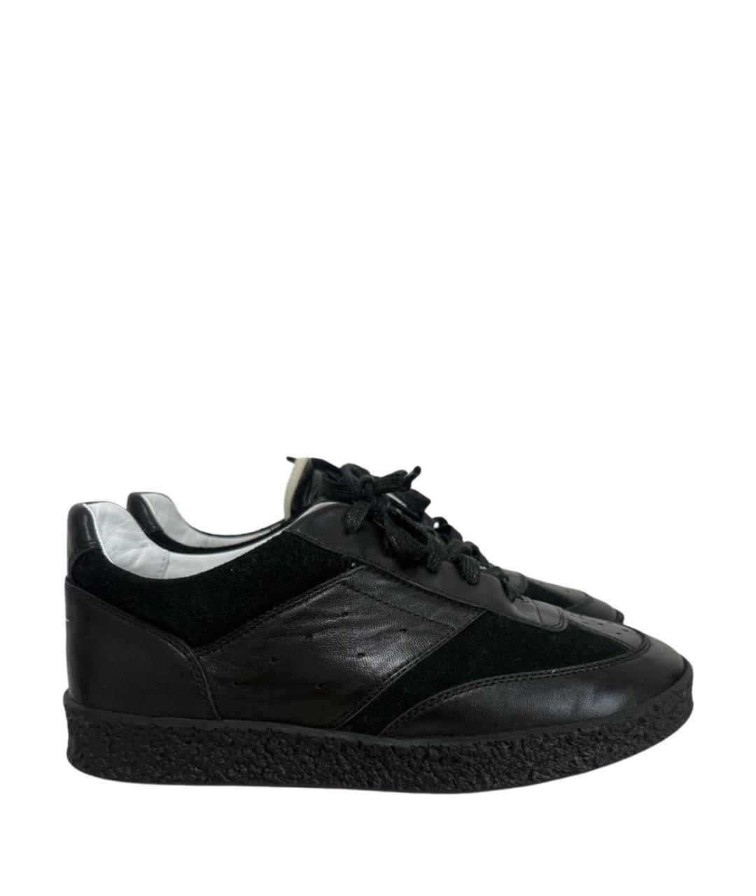MM6 MAISON MARGIELA Черные кожаные кеды, фото 1