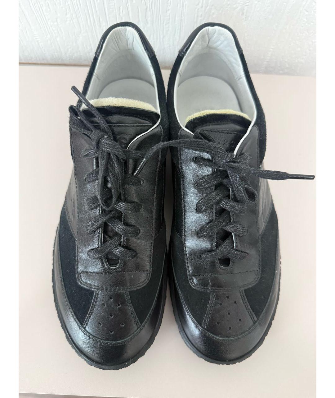 MM6 MAISON MARGIELA Черные кожаные кеды, фото 3