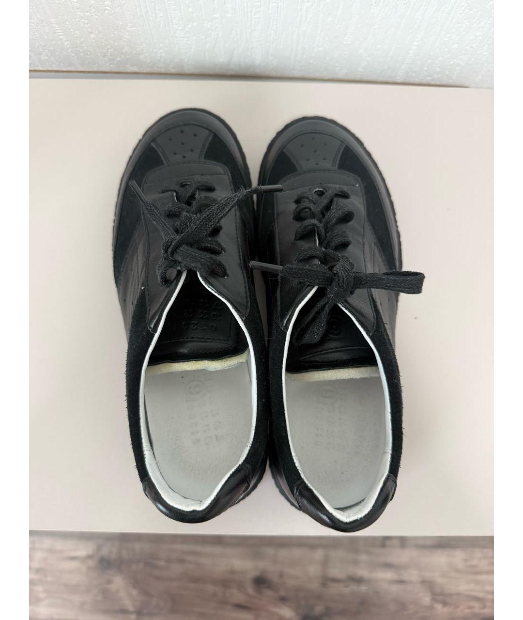 MM6 MAISON MARGIELA Черные кожаные кеды, фото 4