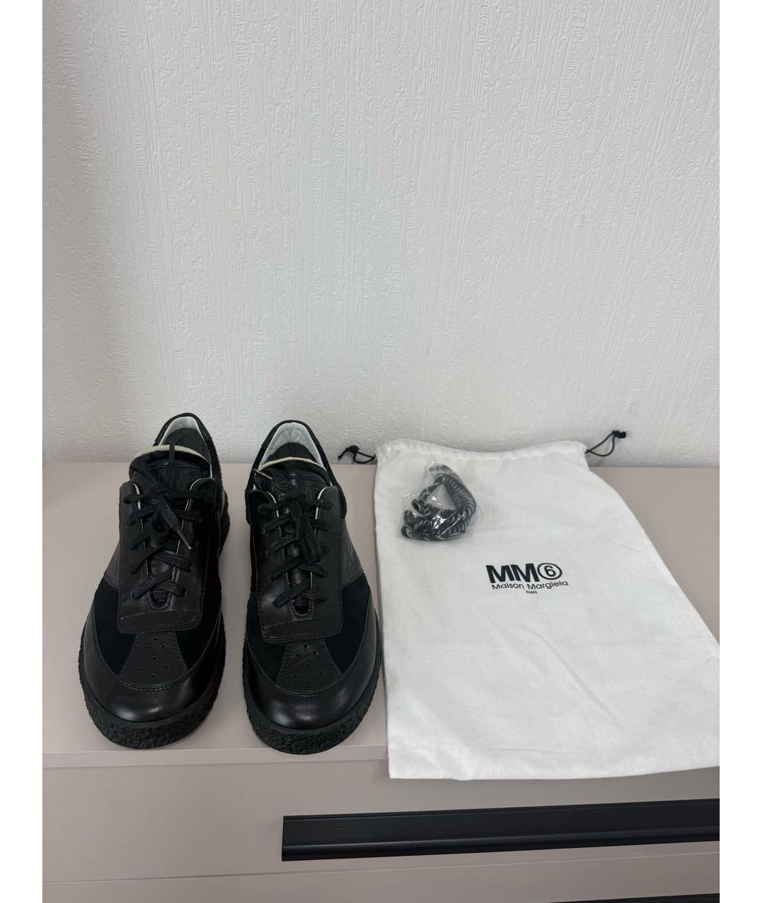 MM6 MAISON MARGIELA Черные кожаные кеды, фото 2