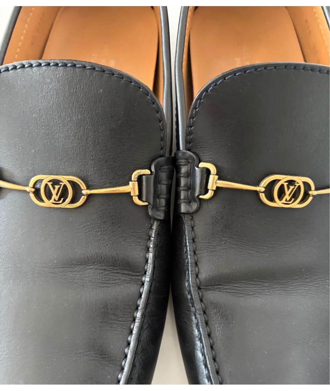 LOUIS VUITTON Черные кожаные лоферы, фото 5