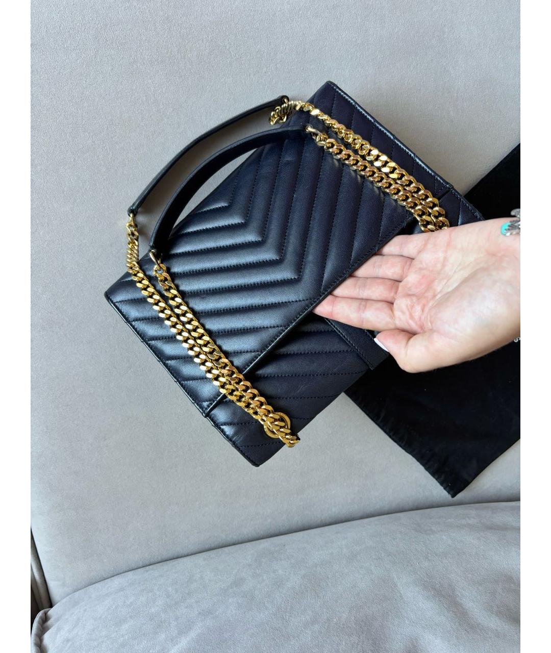 SAINT LAURENT Темно-синяя кожаная сумка через плечо, фото 5