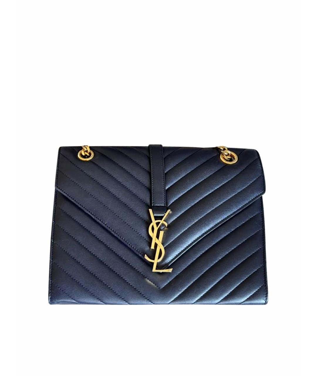 SAINT LAURENT Темно-синяя кожаная сумка через плечо, фото 1