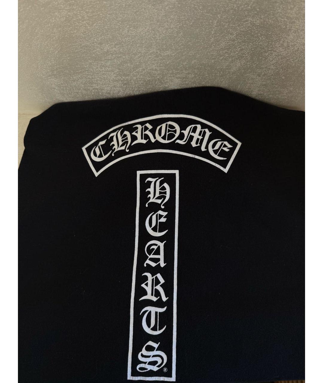 CHROME HEARTS Черная хлопковая футболка, фото 3