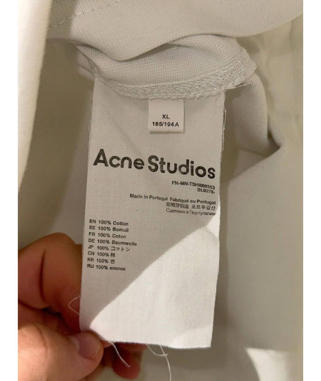 ACNE STUDIOS Белая хлопковая футболка, фото 4