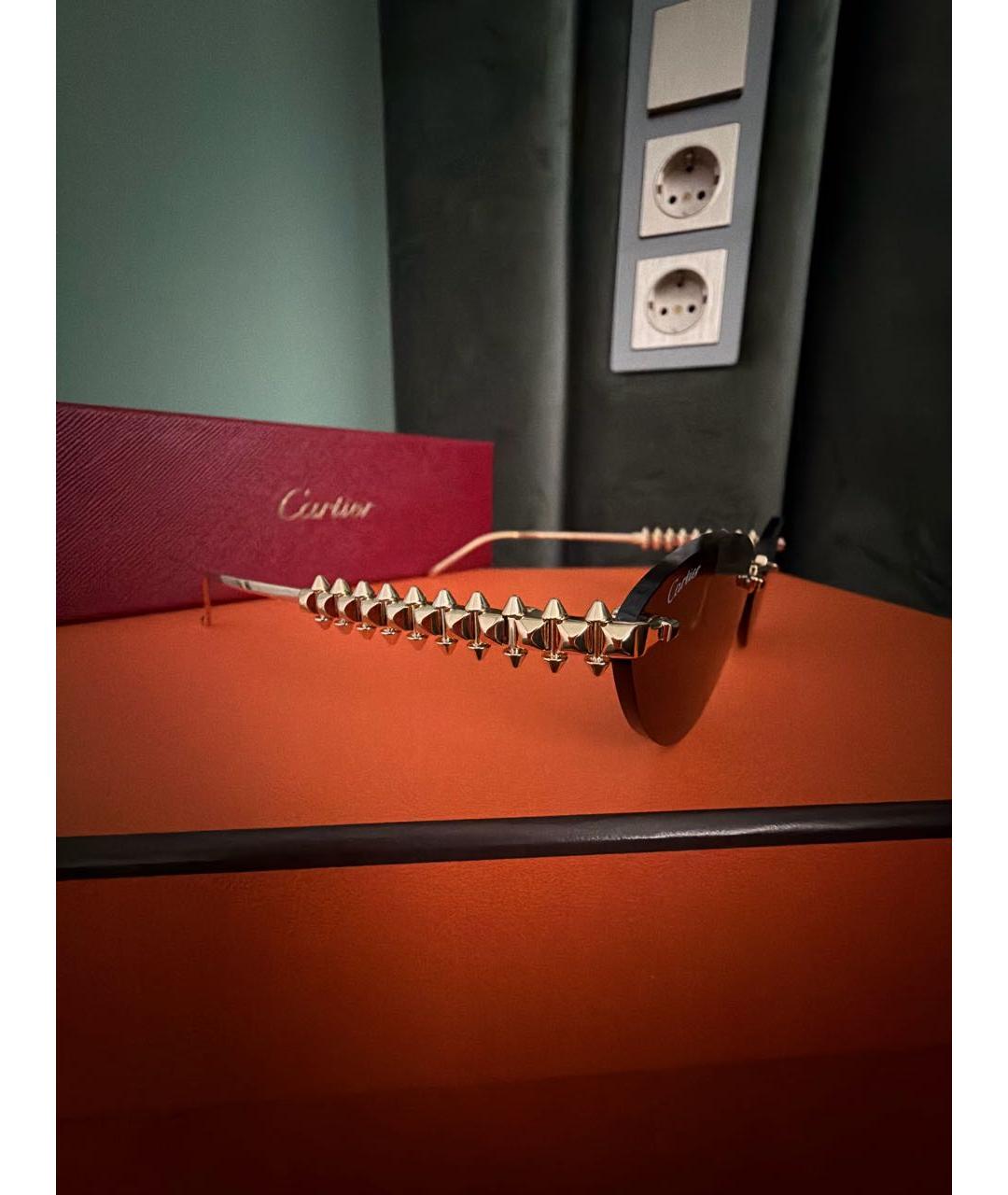 CARTIER Золотые металлические солнцезащитные очки, фото 3